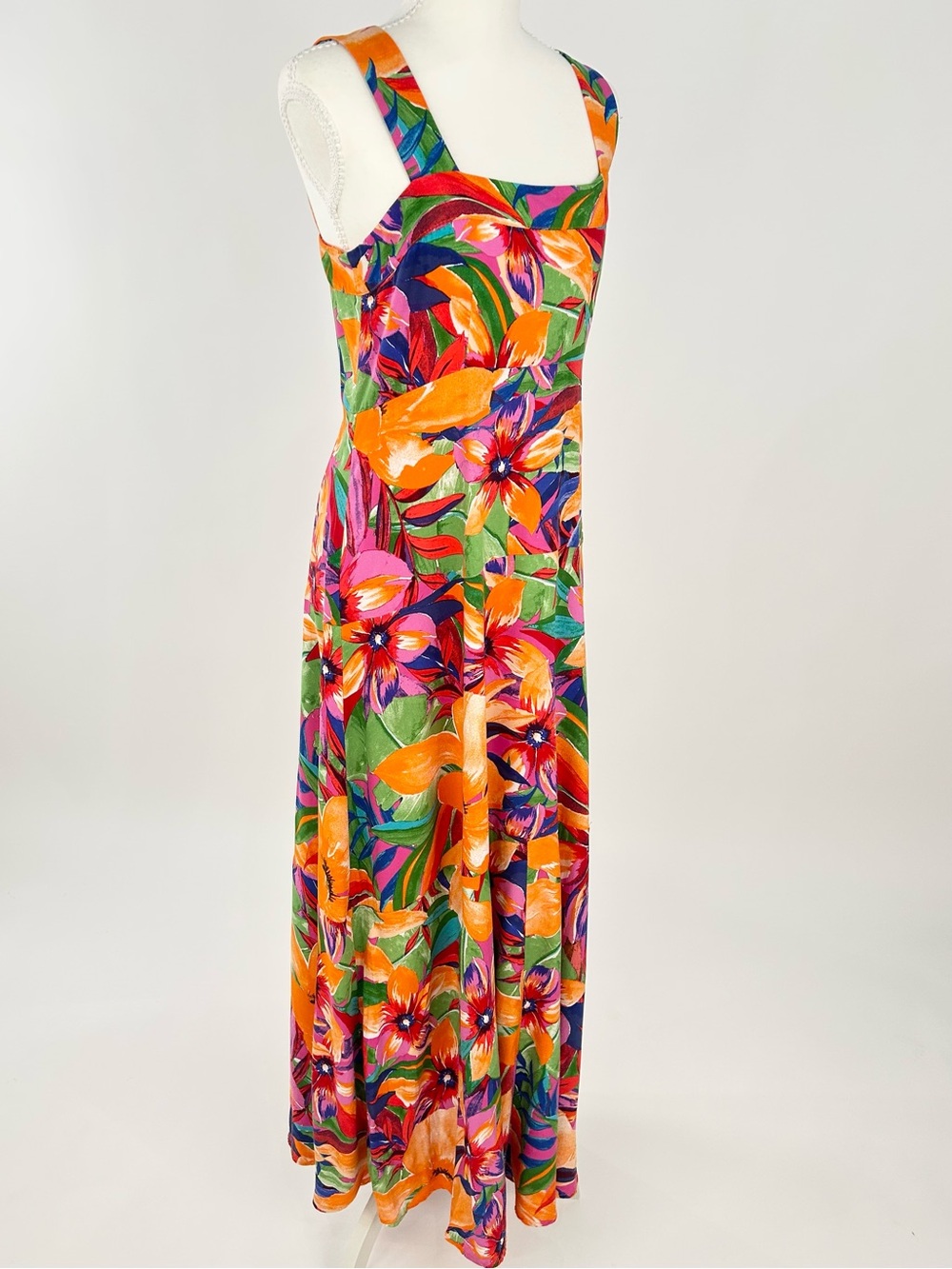 1.STATE Tropical Floral Square Neck Maxi Dress Size M
